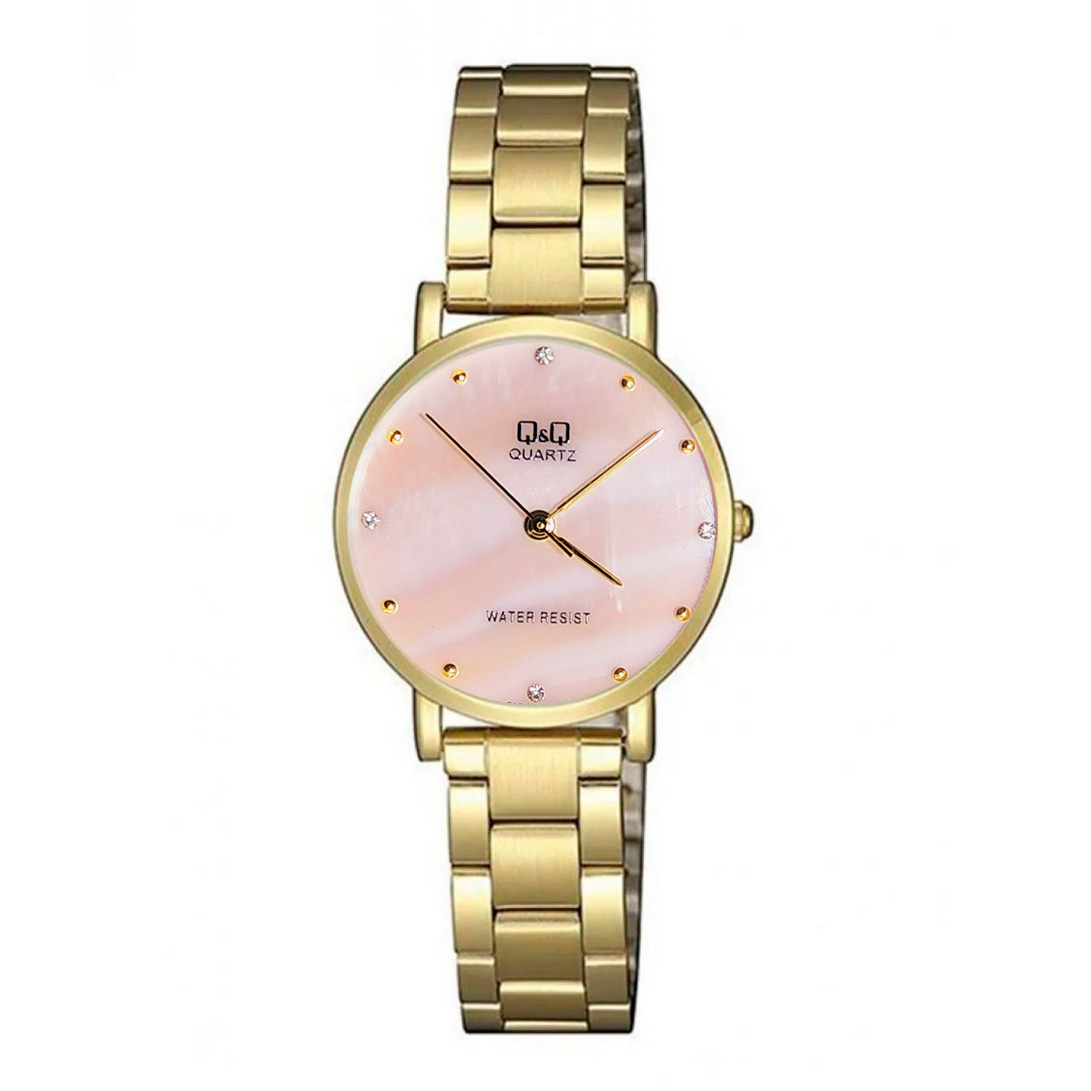 Reloj Q&q Qyq Elegante Glamour Acero + Estuche Dama